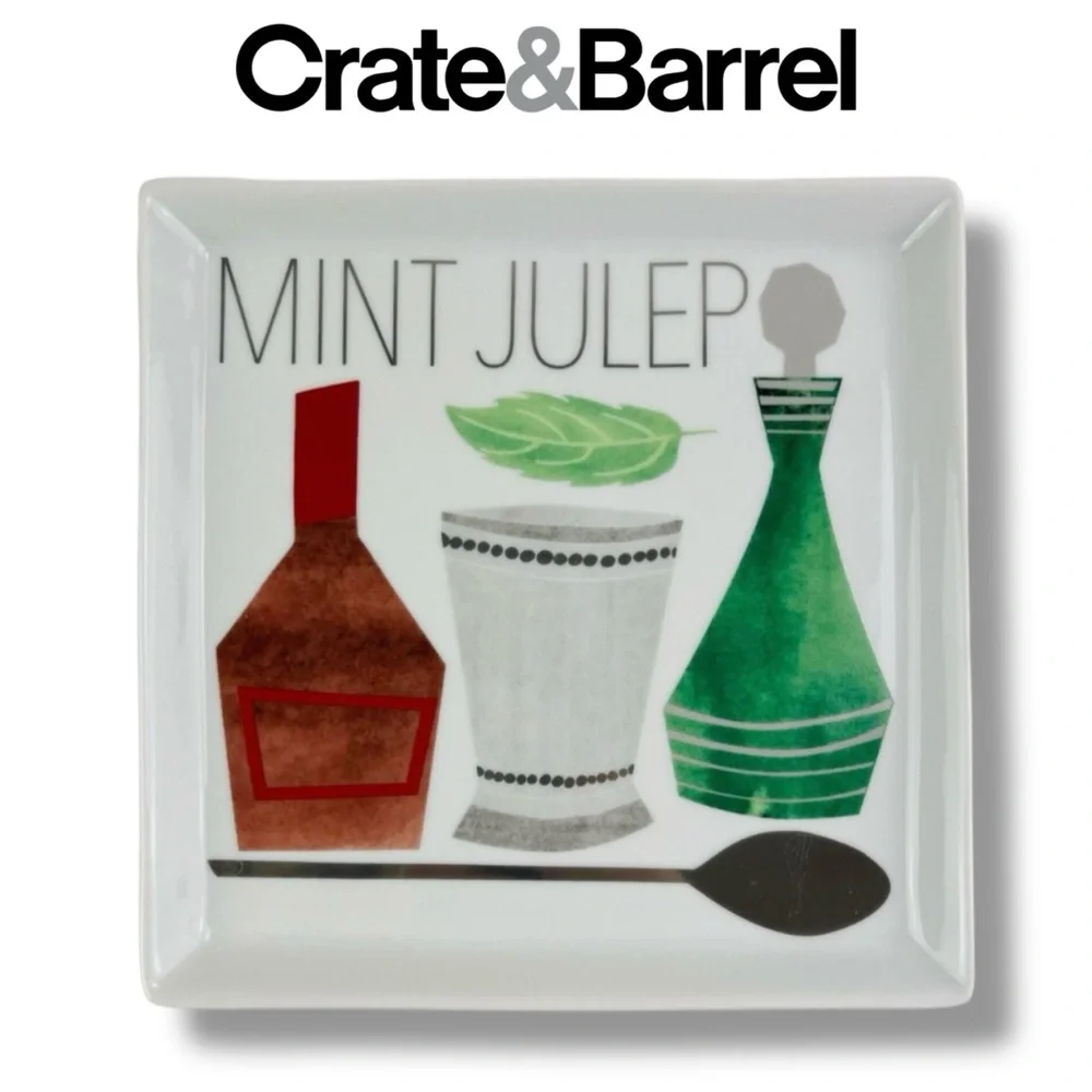 Crate & Barrel Mint Julep Appetizer Plate